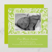 Faire-part de naissance floral de chaux (Devant / Derrière)