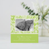 Faire-part de naissance floral de chaux (Debout devant)