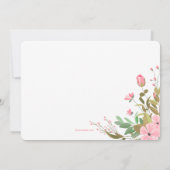 Faire-part de naissance floral de photo de roses (Dos)