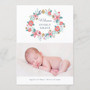 Faire-part de naissance Floral du jardin