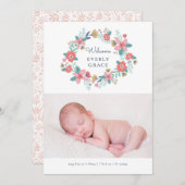 Faire-part de naissance Floral du jardin (Devant / Derrière)