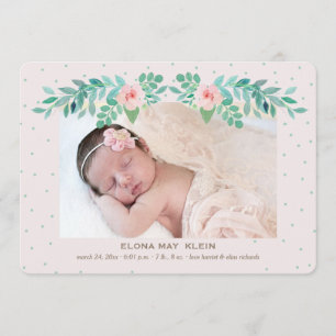 Faire-part de naissance floral florissant