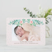 Faire-part de naissance floral florissant (Debout devant)