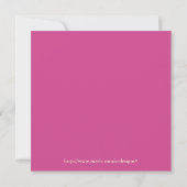 Faire-part de naissance - floral magenta (Dos)