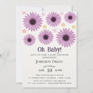 Faire-part de naissance floral Oh Baby