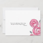 Faire-part de naissance floral rose moderne (Dos)