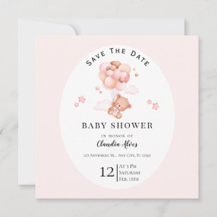 Faire-part de naissance floral rose pastel pour Ba