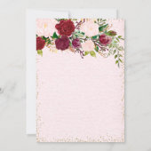 Faire-part de naissance floral rustique bordeaux p (Dos)