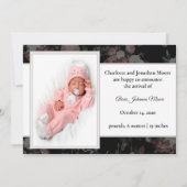 Faire-part de naissance Floral vintage (Devant)