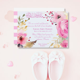 Faire-part de naissance florale de la petite fille