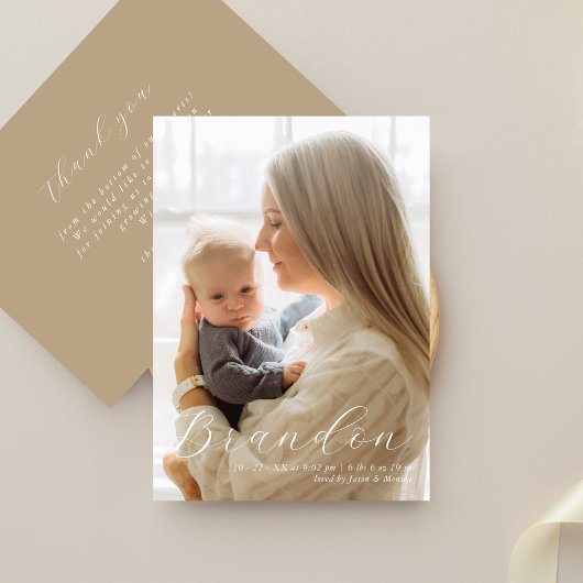 Faire-Part de Naissance Formel avec une Photo et u