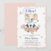 Faire-Part de Naissance Garçon Éléphant Oh Boy (Devant / Derrière)