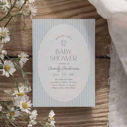 Faire-part de Naissance Garçon Empreintes de Bébé
