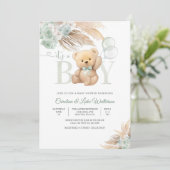 Faire-part de naissance garçon Ourson Invitation (Debout devant)