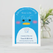 Faire-part de Naissance Garçon Pingouin Mignon | C (Debout devant)