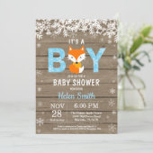 Faire-part de naissance garçon Rustic Fox Winter (Debout devant)