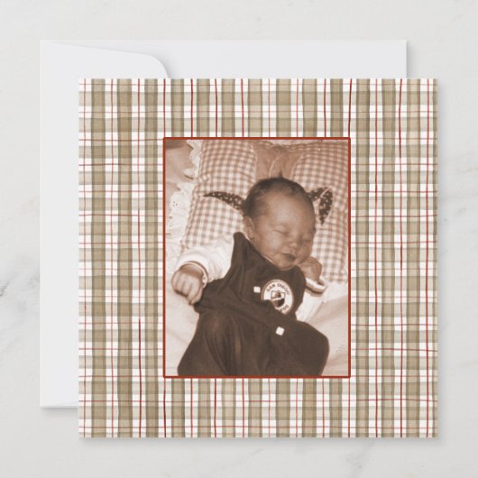 Faire-part de naissance garçon, Singe Chaussette (Dos)