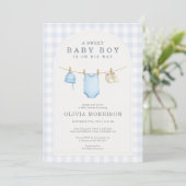 Faire-Part de Naissance Garçon Tenue Complète sur (Debout devant)
