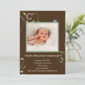 Faire-part de naissance Garçons Escargot Monogramm (Debout devant)