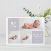 Faire-part de naissance géométrique moderne multip (Debout devant)