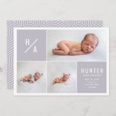 Faire-part de naissance géométrique moderne multip (Devant / Derrière)