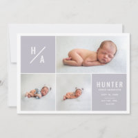 Faire-part de naissance géométrique moderne multip