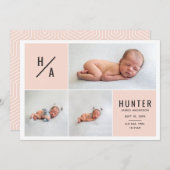 Faire-part de naissance géométrique moderne multip (Devant / Derrière)