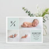 Faire-part de naissance géométrique moderne multip (Debout devant)