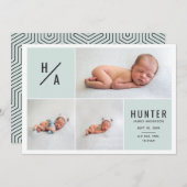 Faire-part de naissance géométrique moderne multip (Devant / Derrière)