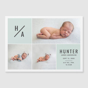 faire-part de naissance géométrique multiphoto mod