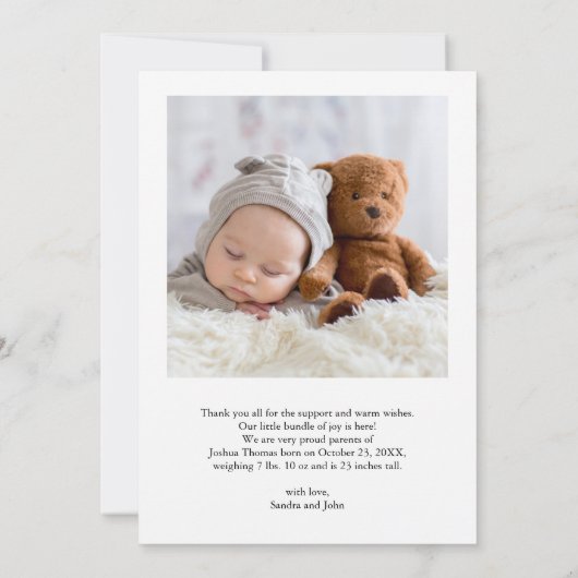 Faire-part de naissance Hello Drapeau Bunting Bleu (Dos)