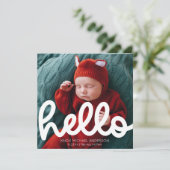 Faire-part de naissance Hello moderne avec Carte p (Debout devant)