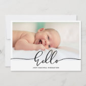 Faire-part de naissance Hello Script photo de nouv (Devant)