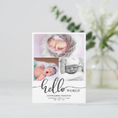 Faire-part de naissance Hello World Collage de pho (Debout devant)