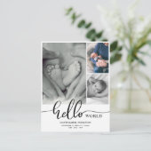 Faire-part de naissance Hello World Photo Collage (Debout devant)