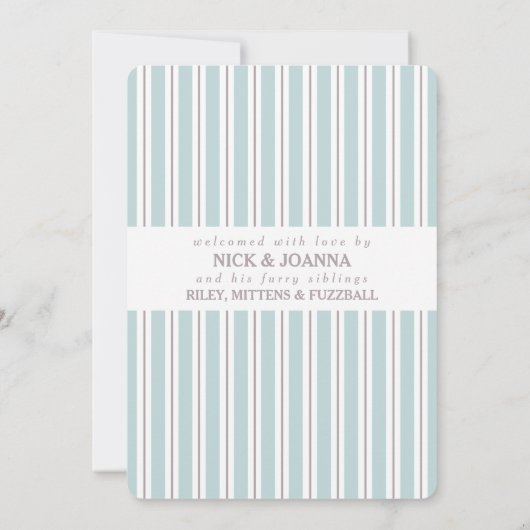 Faire-part de naissance Hello World Taupe/Aqua 3 P (Dos)