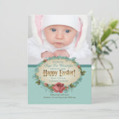 Faire-part de naissance heureux vintage de photo (Debout devant)