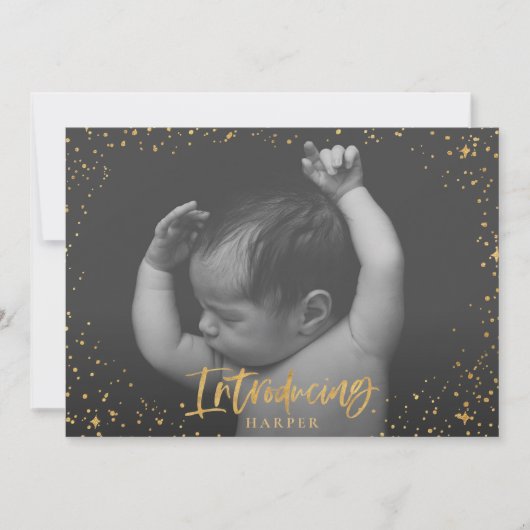 Faire-part de naissance introduction d'étoiles d'é (Devant)