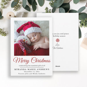 Faire-part de naissance Joyeux Noël Photo