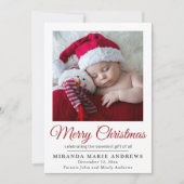Faire-part de naissance Joyeux Noël Photo (Devant)