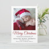 Faire-part de naissance Joyeux Noël Photo (Debout devant)