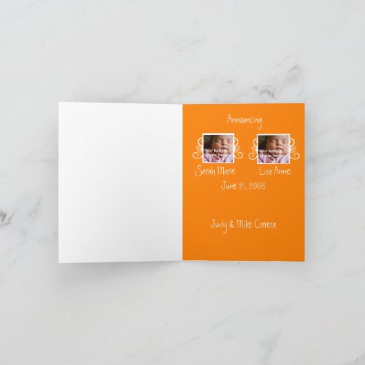 Faire-part de naissance jumeau de bruit (Intérieur)