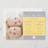 Faire-part de naissance - Jumeaux, Deux fois l'amo (Devant)