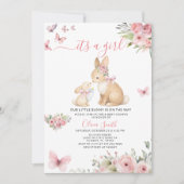 Faire-part de Naissance Lapin C'est une Fille Papi (Devant)