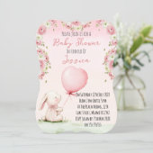 Faire-part de Naissance Lapin Fille Mignonne (Debout devant)