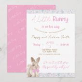 Faire-Part de Naissance Lapin Mignon (Devant / Derrière)