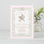 Faire-part de naissance Lapin Rose Grandmillennial (Debout devant)