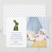 Faire-part de naissance Lapin Topiaire Aquarelle p (Devant / Derrière)