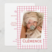 Faire-Part de naissance "Linéa" (Devant / Derrière)