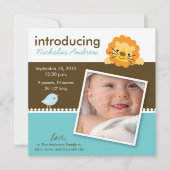 Faire-part de naissance Lion & Birdie Designer (bl (Devant)